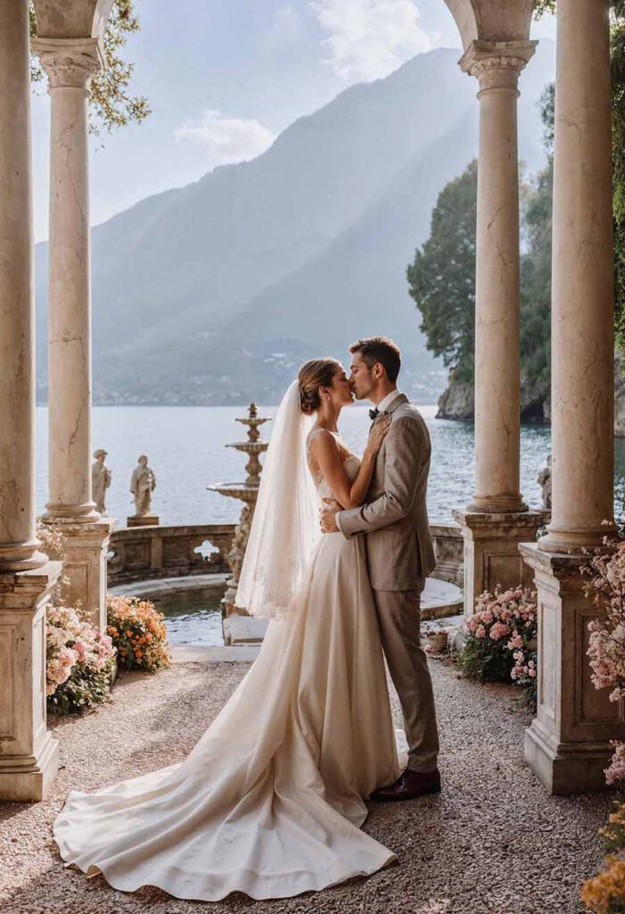 Romantische trouwshoot aan het meer – 4K huwelijksvideografie Romantische trouwshoot aan het meer – 4K huwelijksvideografie